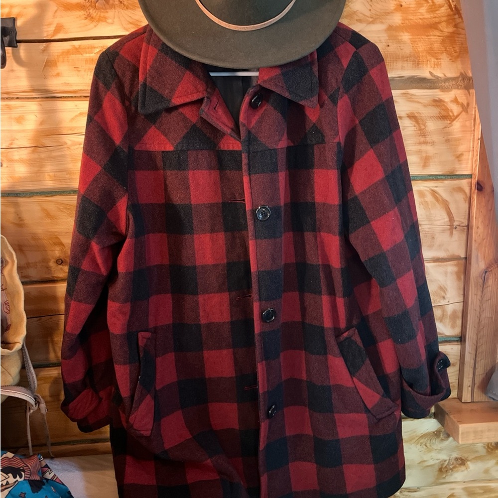 Vintage Red and Black Utility Jacket Classic Outdoor Style